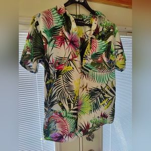 Straight faded men's print shirt size l
